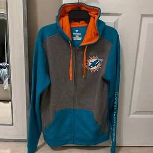 Fanatics Teal and Gray Miami Dolphins Zip-Up Hoodie